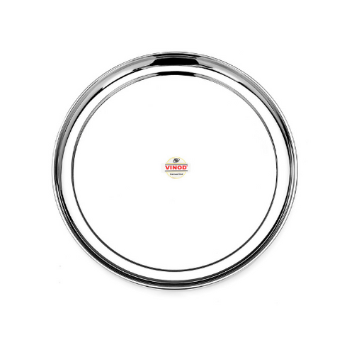 Vinod Stainless Steel Rajbhog Dish Set of 6 18 cm Salad Plate Snack Plate Highest Quality Stainless Steel Mirror Finish Rust Free