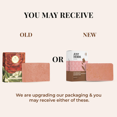 Just Herbs Wild Indian Rose Handmade Bathing Bar Set of 6 100g each