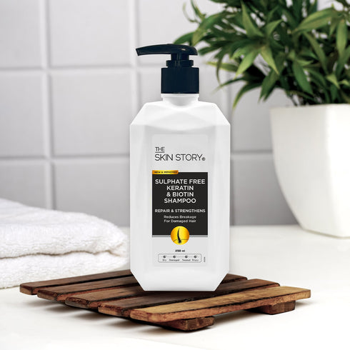 The Skin Story Sulphate-Free Keratin & Biotin Shampoo | Repairs Damaged Hair