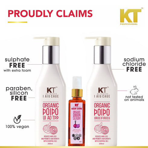 Kt Professional Organic Onion Shampoo & Conditioner 250ml Onion Serum