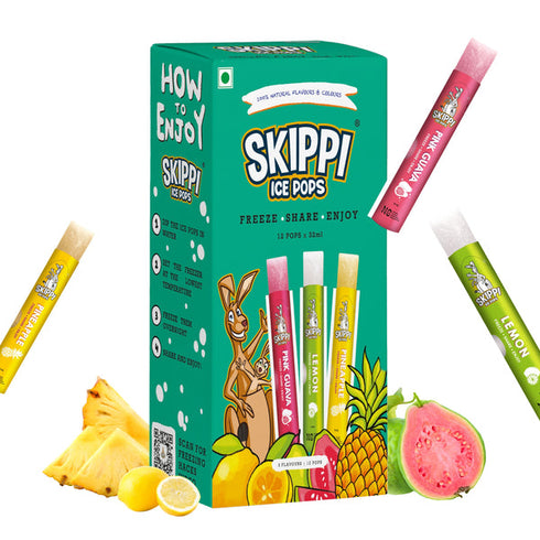 Skippi Ice Pops Pink Guava | Lemon and Pineapple Flavor