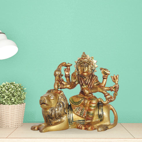 Brass Goddess Durga Superfine Idol 0.68Kg