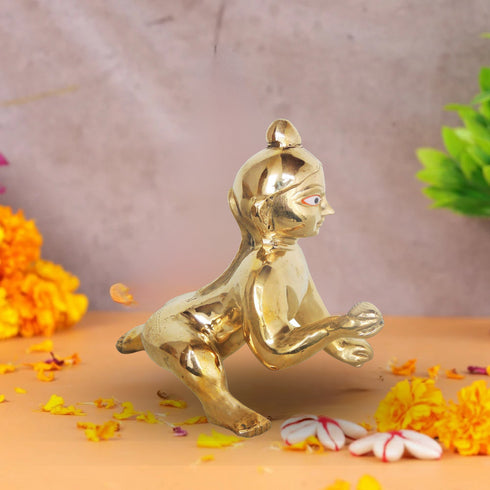 Brass Laddu Gopal God Idol Statue 2.82Kg