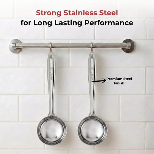 Vinod Stainless Steel Dosa Making Spoon Ladle Set of 2 Highest Grade Stainless Steel Rust Free Dishwasher Safe