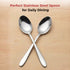 Vinod Florence Stainless Steel Dessert Spoon Set of 12 Piece Heavy Gauge Steel Mirror Finish Rust Free Tough Strong and Durable