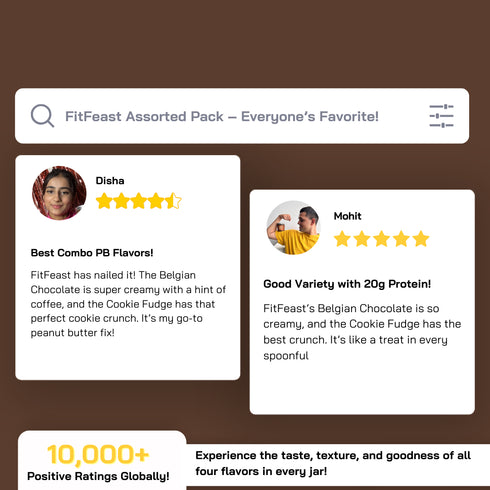 Fitfeast Belgian Chocolate & Cookie Fudge Peanut Butter (150g Each)