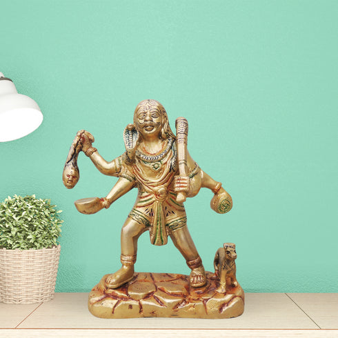 Brass Bhairav Baba Statue 1.435Kg