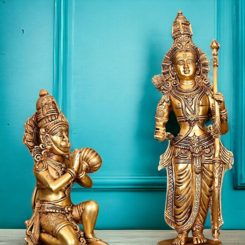Tamas Brass Lord Rama, Sita, Lakshman, Hanuman Darbar Statue/Idol