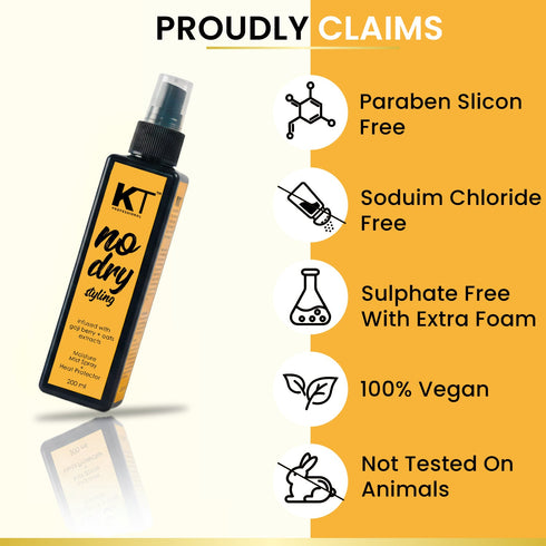 Kt Professional No Dry Styling Moisture Mist Hair Spray & Heat Protector