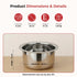 Vinod Stainless Steel Induction Friendly Flat Bottom Tope without Lid 6 Litre with Mirror Finish Strong and Durable Rust Free No 18