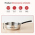 Vinod DONIV Stainless Steel Sandwich Bottom Solitaire Fry Pan 22 cms Induction Friendly Capacity 2.2 Liter