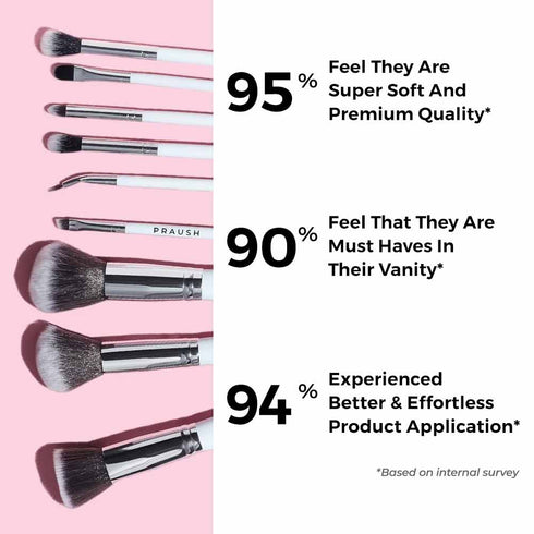 Praush 9 Pcs Professional Makeup Brush Set (Face + Eye)