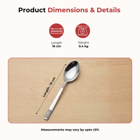 Vinod Moscow Stainless Steel Spoon Set of 12 Piece Heavy Gauge Steel Mirror Finish Rust Free Tough Strong and Durable Easy to Clean