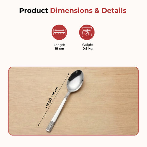 Vinod Moscow Stainless Steel Dessert Spoon Set of 12 Piece Heavy Gauge Steel Mirror Finish Rust Free Tough and Strong Dishwasher safe