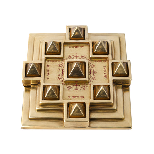 Brass Kuberaya Namha Yantra Sacred Vastu Plaque 1770g