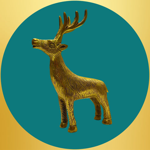 Tamas Brass Couple Deer Sculptures Home Decor Statue/Idol