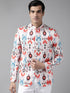 Vastramay Men's Multicolor-Base-Cream Silk Blend Jodhpuri