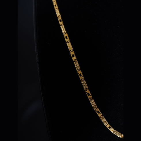 22 Carat Gold Plain Chain With Small Rectangle Links 8.43g by Mahita Collections