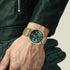 Titan Classique Suave Quartz Green Dial Golden Stainless Steel Mesh Strap Watch for Men