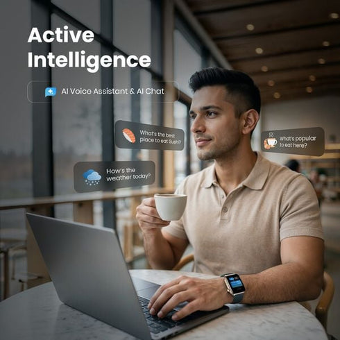 Titan Smart 4.0 Smartwatch AI Voice assistant Smart Hydration