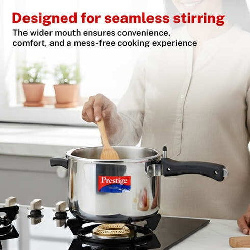 Prestige Nakshatra Alpha Svachh Stainless Steel Spillage Control Pressure Cooker 5 L Silver