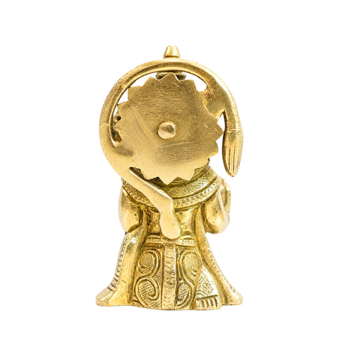 Brass Hanuman Ji Idol in Sitting Posture 483g