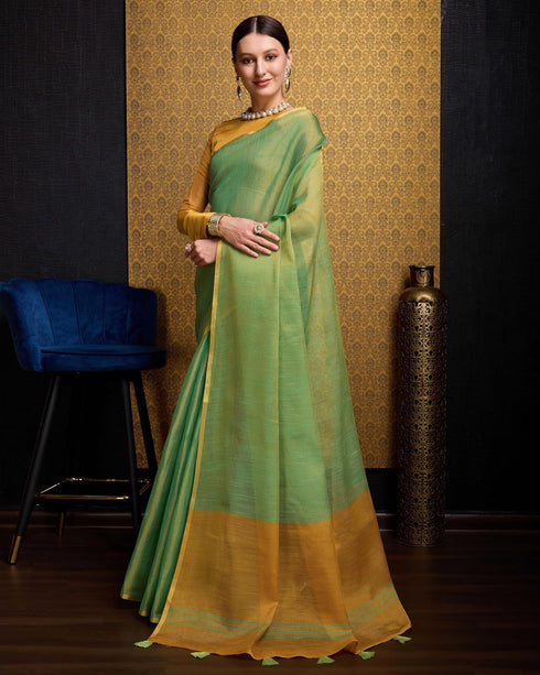 Vasthrlay Women's Cotton Length Unstitched Saree