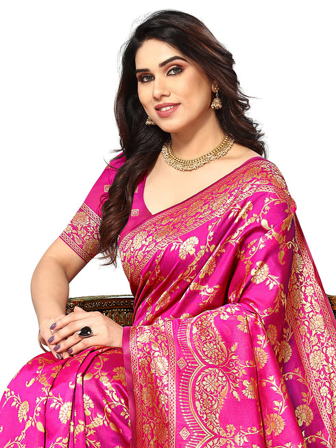 Vasthrlay Kanjivaram Unstitched Saree