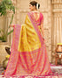 Vasthrlay Womens Banarasi Unstitched Yellow Saree