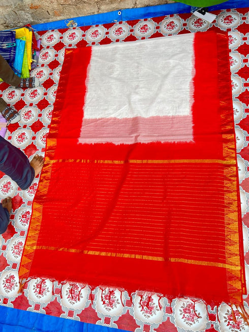 Vasthrlay Nr Handloom Bhagalpuri Running Green Orange