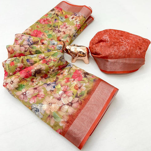 Vasthrlay Tussar Handloom Printed