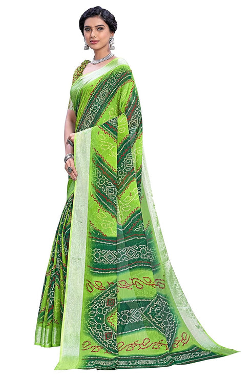 Vasthrlay Bandhani Chiffon Blue Ethnic Wear