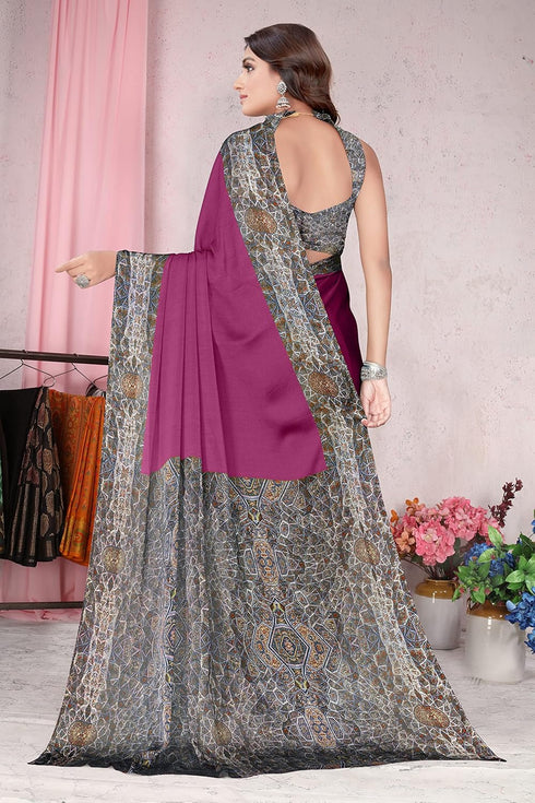 Vasthrlay Fashion Chiffon Abstrect Printed Ethnic Wear