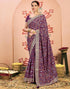 Vasthrlay Georgette Embroidery Unstitched Dark Green Saree
