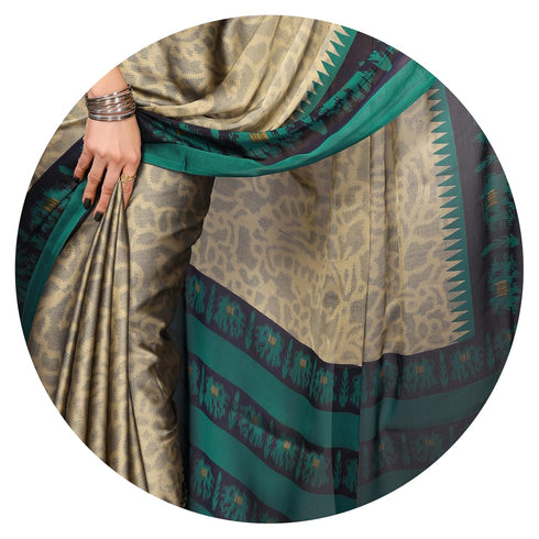 Vasthrlay Fashion Chiffon Turquoise Ethnic Wear