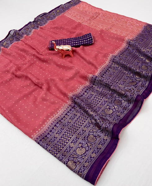 Vasthrlay Georgette Contrast Darkblue