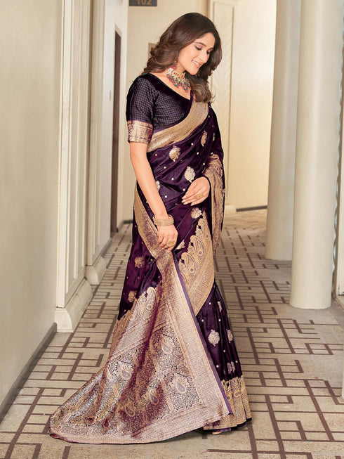 Vasthrlay Kanjivaram Satin Orange Ethnic Wear