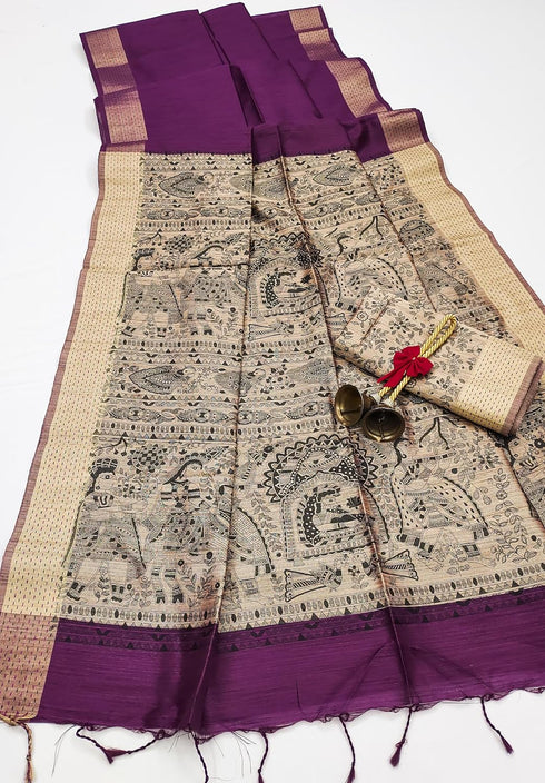 Vasthrlay Tussar Saree Bordar