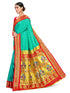 Vasthrlay Paithani Turquoise Saree