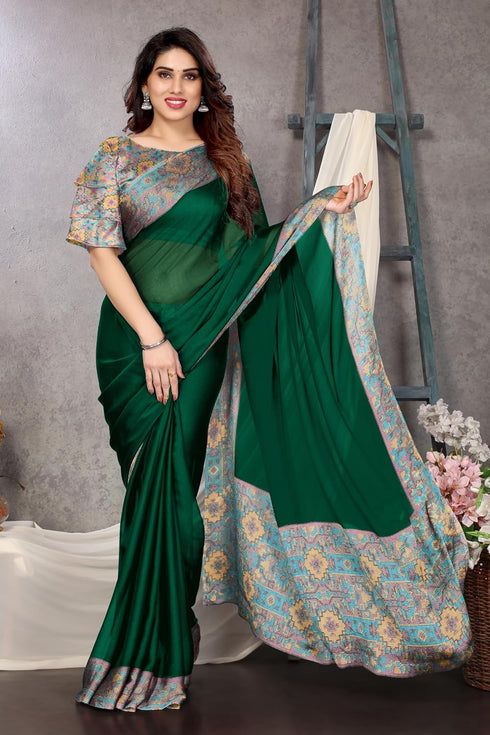 Vasthrlay Fashion Chiffon Dusty Turquoise Ethnic Wear