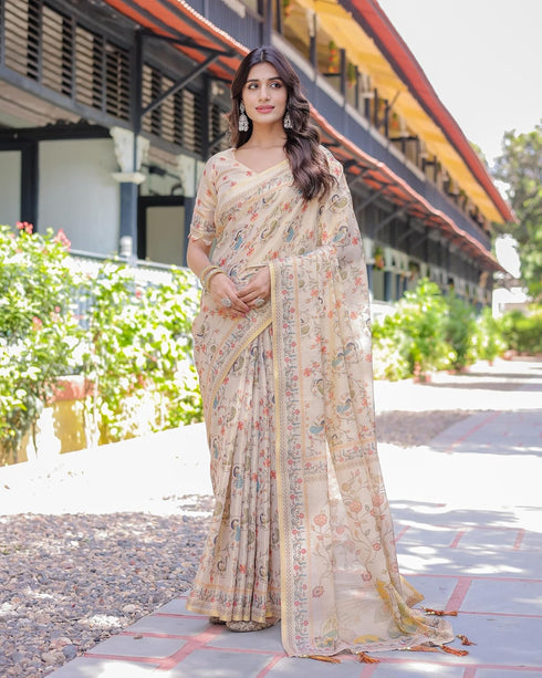 Vasthrlay Handloom Cotton Multicolour Saree