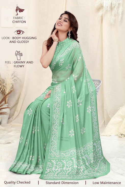 Vasthrlay Fashion Chiffon Printed Parrot Ethnic Wear