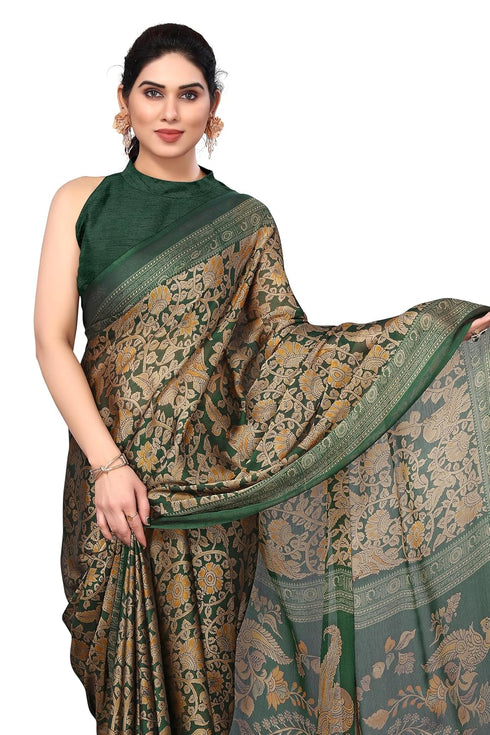 Vasthrlay Fashion Georgette Kalmkari Mehandi Ethnic Wear