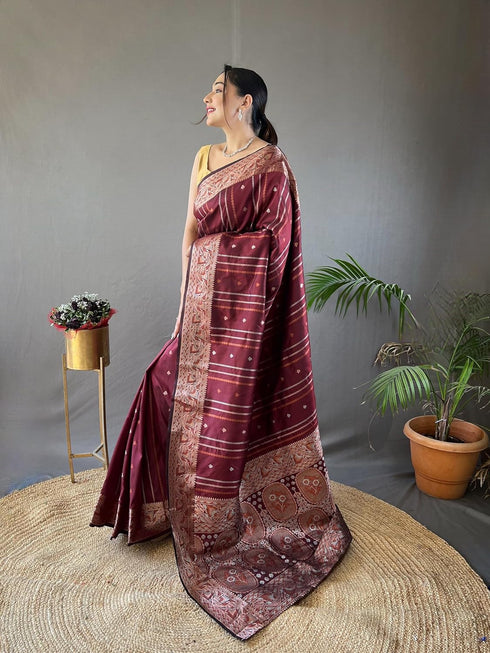 Vasthrlay Women's Kanjivaram Cotton Unstitched Saree