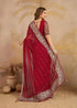 Vasthrlay Chiffon Embroidery Red Ethnic Wear