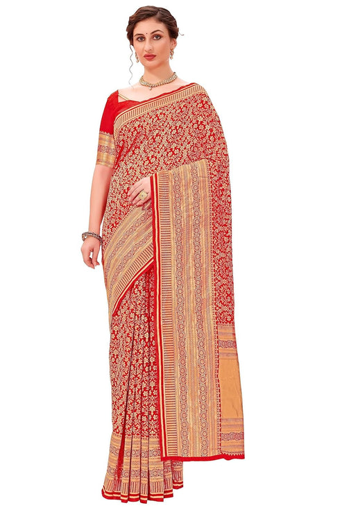 Vasthrlay Banarasi Pink Ethnic Wear
