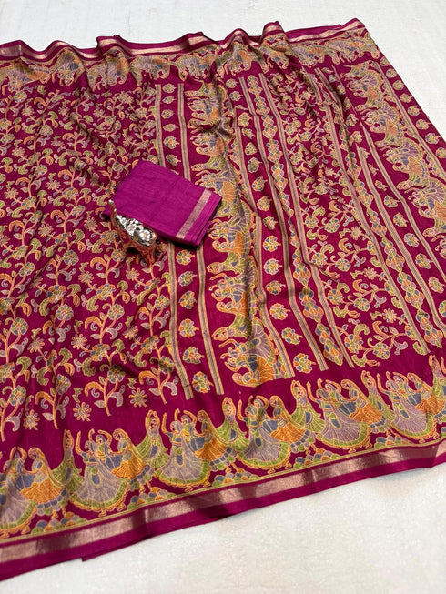 Vasthrlay Tussar Kalamkari Designer
