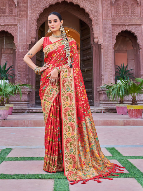 Vasthrlay Kanjivaram Unstitched Saree