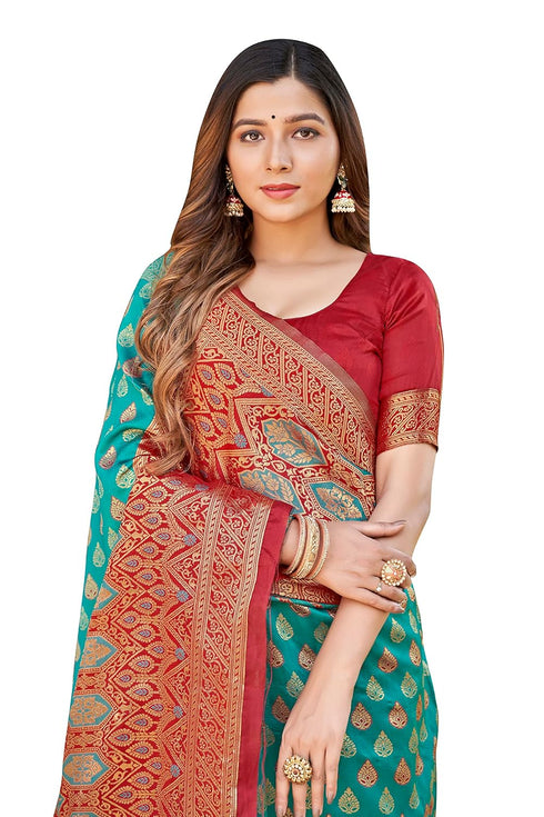 Vasthrlay Banarasi Premium Red Ethnic Wear