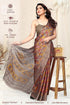 Vasthrlay Fashion Chiffon Georgette Beige Ethnic Wear